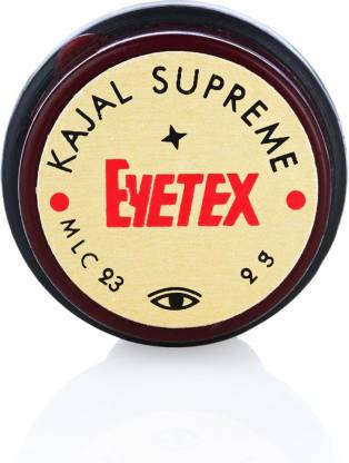 Eyetex Kajal Supreme Paste, Black, Pack of 10, Baby-Safe, All Natural Kajal, Skin-Friendly, Cooling Effect on Eyes, Popular for over 80 years, Vegan