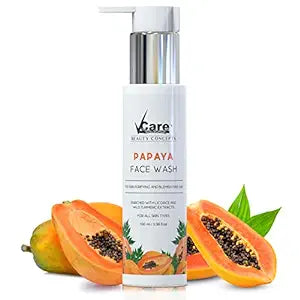 VCare Natural Papaya Face Wash with Licorice and Turmeric for Women -100ml