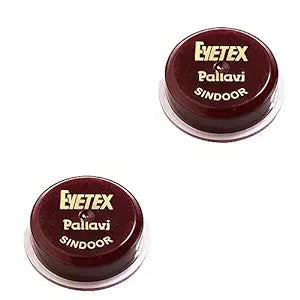 Eyetex Pallavi Sindoor - 100% skin-friendly, long-lasting, Semi-matte finish, Contains natural gums, Fade-proof (15g,Pack of 2 Jars) (Maroon)