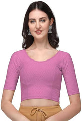 Women’s 2-Piece Ethnic Set – Hot Pink Mermaid Maxi Skirt with Drawstring Waist & Matching Half Sleeve Crop Top | Festive & Traditional Wear