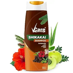 VCare Shikakai Shampoo Enriched With Amla | Hibiscus| Aloevera | Neem -200ml/6.7 Fl Oz