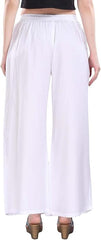 Women’s 2-Piece Lounge & Casual Set – White Wide Leg Pants with Elastic Waist & Half Sleeve Stretch Crop Top | Comfortable Everyday Wear Outfit