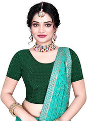 Women’s 2-Piece Ethnic Fusion Set – Stretchable Layered Skort/Shorts with Built-in Shorts & Half Sleeve Crop Blouse | Casual, Festive & Indo-Western Wear