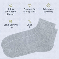 Ankle Socks for Men|Sneaker Socks|Low Cut Cotton Blend Sock|Athletic Sock Gym Activewear Everyday Sock|Pack of 4