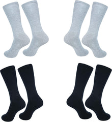 Crew Socks for Women|Cotton Blend Solid Color Crew Full Length Washable Casual Wear Business Socks|Pack of 4