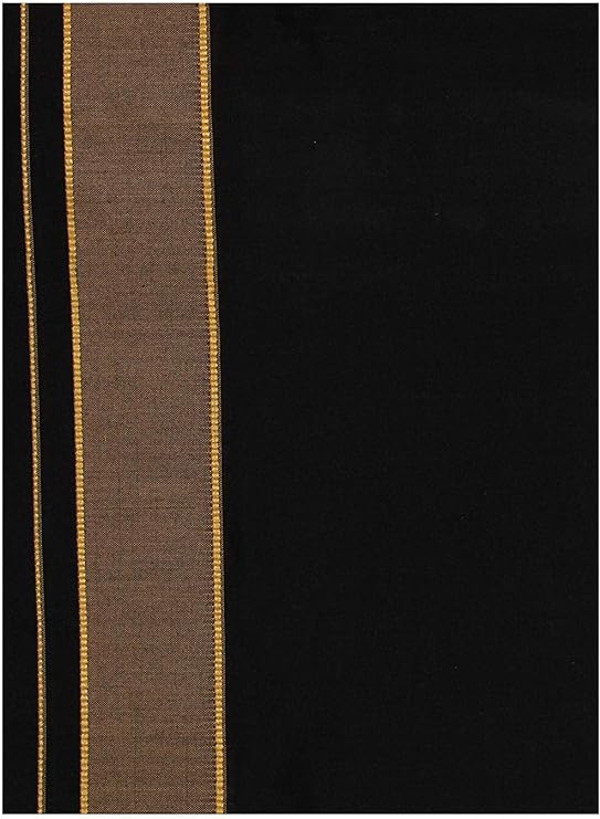 Stylesindia Color Cotton Dhotis Lungi Sarong 2.0 Meters Single Layer Dhoti Pack of 2 (Black)