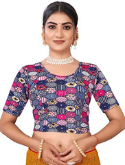 Women’s 2-Piece Fusion Set – White Wide Leg Pants with Elastic Waist & Printed Half Sleeve Crop Blouse | Casual, Ethnic & Indo-Western Wear