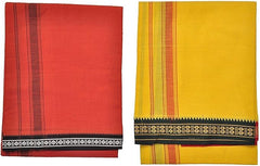 Stylesindia Color Cotton Dhotis Lungi Sarong 2.0 Meters Single Layer Dhoti Pack of 2