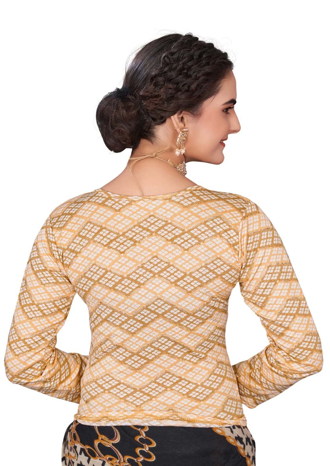 StylesIndia Women's Cotton Lycra Stretchable Printed Full Sleeve Crew Neck Basic Tee – Trendy & Comfortable DN-Arya