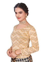 StylesIndia Women's Cotton Lycra Stretchable Printed Full Sleeve Crew Neck Basic Tee – Trendy & Comfortable DN-Arya