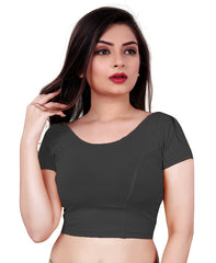 StylesIndia Women's Designer Cotton Lycra Blouse | Back Knot Cut-Out Tassel Design | Stretchable Crop Top for Sarees & Lehengas DNO:136