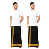Stylesindia Color Cotton Dhotis Lungi Sarong 2.0 Meters Single Layer Dhoti Pack of 2