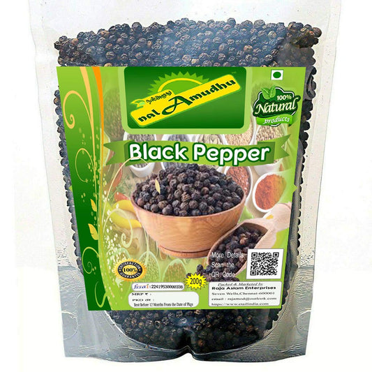nalAmudhu Black Pepper | Peppercorn | Kerala Special Kuru Milagu 200g