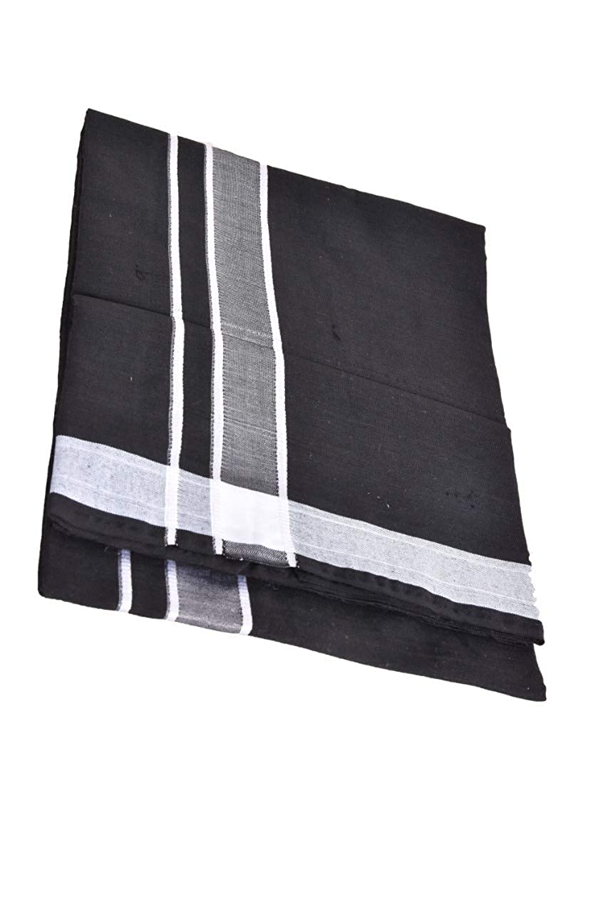 Stylesindia Men's Cotton Colored Dhoti with Fancy Border Kerala-style Veshti Mundu Kaili Lungi 2.0 Mtrs