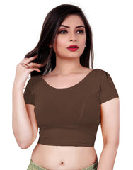 StylesIndia Women's Designer Cotton Lycra Blouse | Back Knot Cut-Out Tassel Design | Stretchable Crop Top for Sarees & Lehengas DNO:136