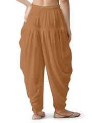 Stylesindia Women's Loose Fit Rayon Dhoti Pants | Free Size Patiala Salwar Bottom | Comfortable Harem Pants for Casual & Ethnic Wear (26-38 Inch Waist)