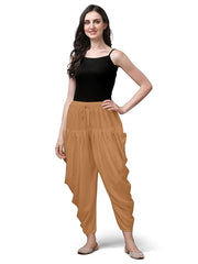 Stylesindia Women's Loose Fit Rayon Dhoti Pants | Free Size Patiala Salwar Bottom | Comfortable Harem Pants for Casual & Ethnic Wear (26-38 Inch Waist)
