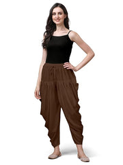 Stylesindia Women's Loose Fit Rayon Dhoti Pants | Free Size Patiala Salwar Bottom | Comfortable Harem Pants for Casual & Ethnic Wear (26-38 Inch Waist)