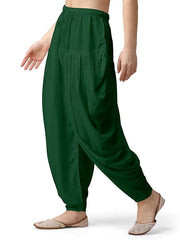 Stylesindia Women's Loose Fit Rayon Dhoti Pants | Free Size Patiala Salwar Bottom | Comfortable Harem Pants for Casual & Ethnic Wear (26-38 Inch Waist)