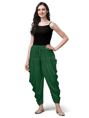 Stylesindia Women's Loose Fit Rayon Dhoti Pants | Free Size Patiala Salwar Bottom | Comfortable Harem Pants for Casual & Ethnic Wear (26-38 Inch Waist)