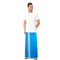 Stylesindia Men's Cotton Colored Dhoti with Fancy Border Kerala-style Veshti Mundu Kaili Lungi 2.0 Mtrs