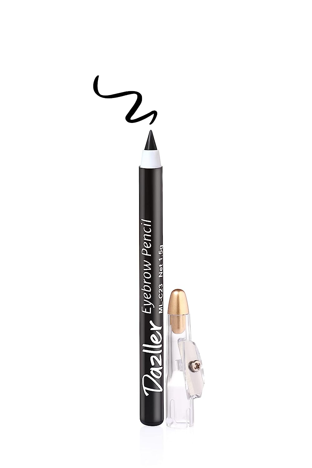 Dazller Eyebrow Pencil Precision Eyebrow Pencil with Creamy Wax Formula, Earthen Pigments, Long-lasting Stay up to 8 Hours, Vegan & Cruelty-free 1.5g-Black