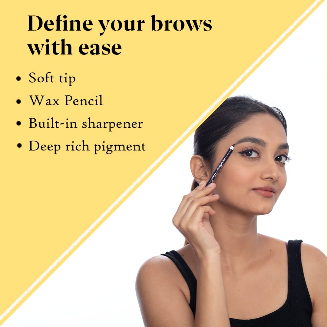Dazller Eyebrow Pencil Precision Eyebrow Pencil with Creamy Wax Formula, Earthen Pigments, Long-lasting Stay up to 8 Hours, Vegan & Cruelty-free 1.5g-Black