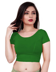 StylesIndia Women's Designer Cotton Lycra Blouse | Back Knot Cut-Out Tassel Design | Stretchable Crop Top for Sarees & Lehengas DNO:136