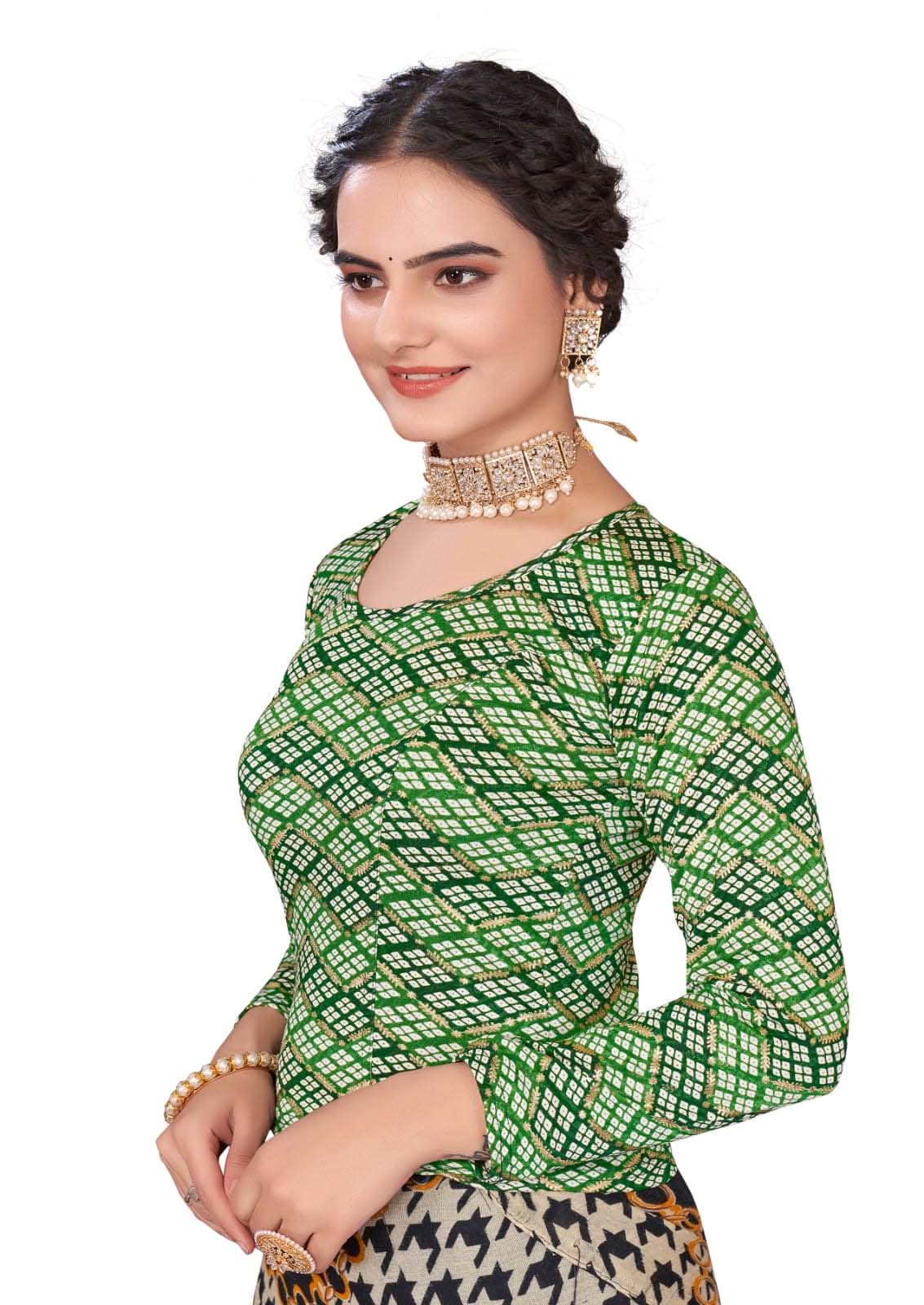 StylesIndia Women's Cotton Lycra Stretchable Printed Full Sleeve Crew Neck Basic Tee – Trendy & Comfortable DN-Arya