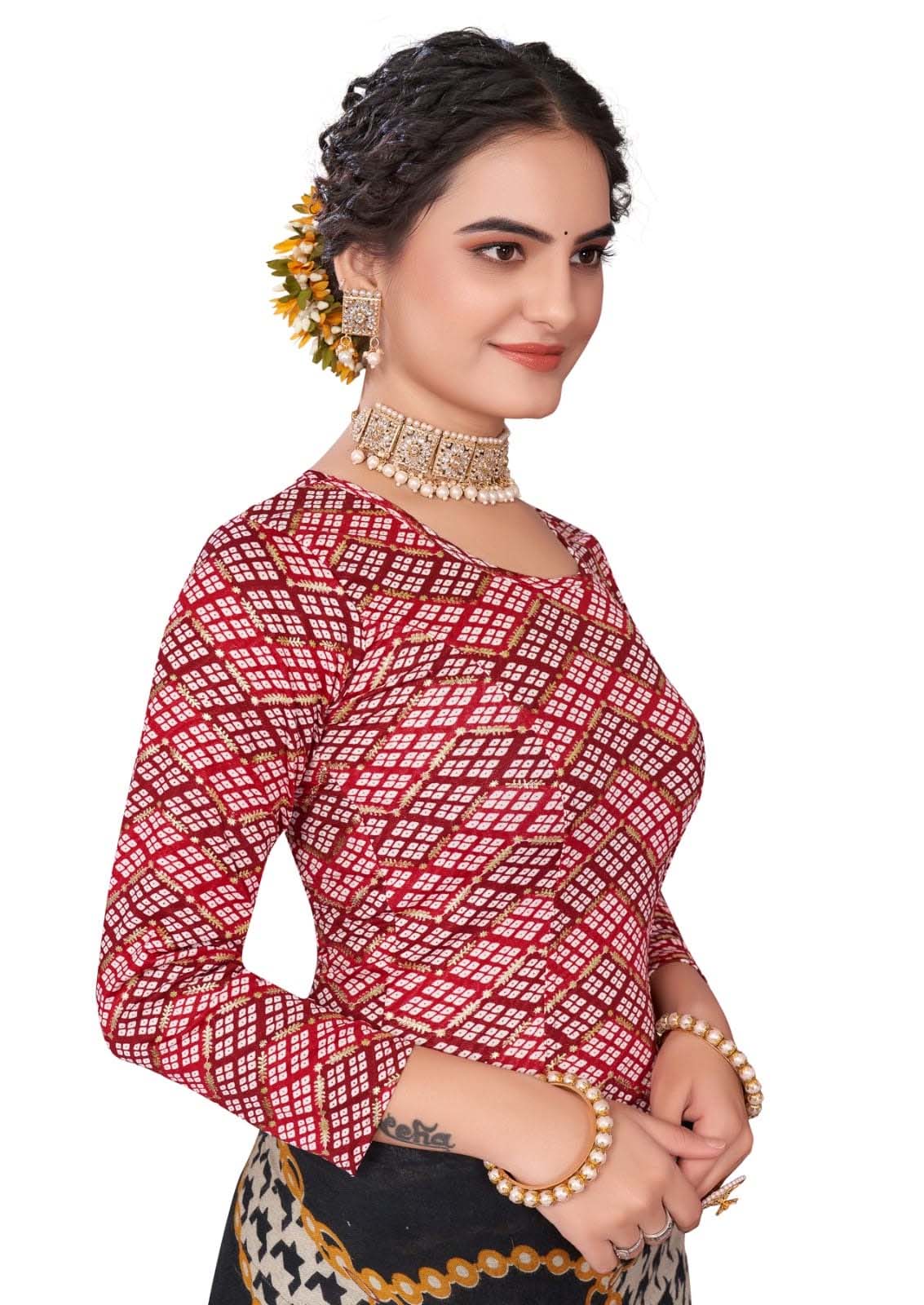 StylesIndia Women's Cotton Lycra Stretchable Printed Full Sleeve Crew Neck Basic Tee – Trendy & Comfortable DN-Arya