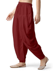 Stylesindia Women's Loose Fit Rayon Dhoti Pants | Free Size Patiala Salwar Bottom | Comfortable Harem Pants for Casual & Ethnic Wear (26-38 Inch Waist)