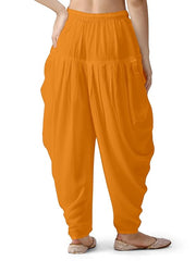 Stylesindia Women's Loose Fit Rayon Dhoti Pants | Free Size Patiala Salwar Bottom | Comfortable Harem Pants for Casual & Ethnic Wear (26-38 Inch Waist)