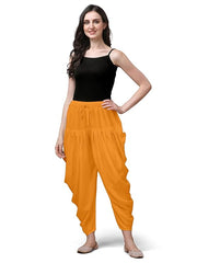 Stylesindia Women's Loose Fit Rayon Dhoti Pants | Free Size Patiala Salwar Bottom | Comfortable Harem Pants for Casual & Ethnic Wear (26-38 Inch Waist)