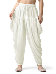 Stylesindia Women's Loose Fit Rayon Dhoti Pants | Free Size Patiala Salwar Bottom | Comfortable Harem Pants for Casual & Ethnic Wear (26-38 Inch Waist)