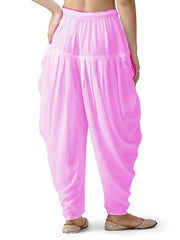 Stylesindia Women's Loose Fit Rayon Dhoti Pants | Free Size Patiala Salwar Bottom | Comfortable Harem Pants for Casual & Ethnic Wear (26-38 Inch Waist)