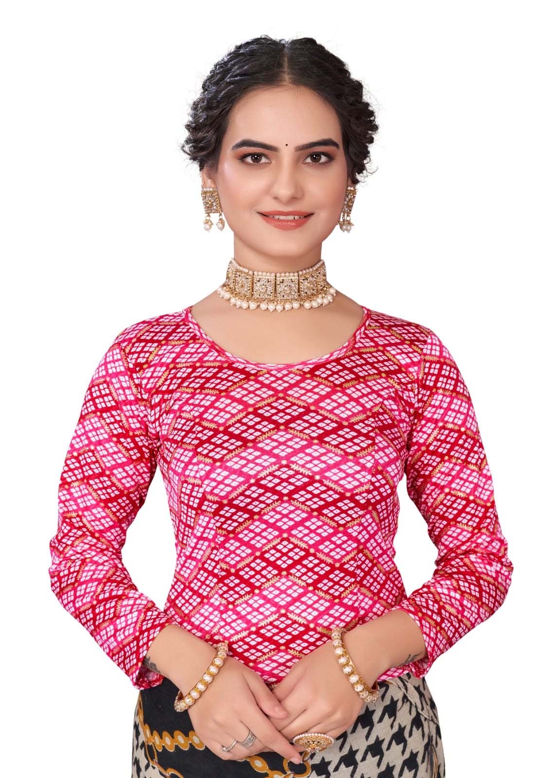 StylesIndia Women's Cotton Lycra Stretchable Printed Full Sleeve Crew Neck Basic Tee – Trendy & Comfortable DN-Arya
