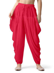 Stylesindia Women's Loose Fit Rayon Dhoti Pants | Free Size Patiala Salwar Bottom | Comfortable Harem Pants for Casual & Ethnic Wear (26-38 Inch Waist)