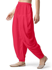 Stylesindia Women's Loose Fit Rayon Dhoti Pants | Free Size Patiala Salwar Bottom | Comfortable Harem Pants for Casual & Ethnic Wear (26-38 Inch Waist)