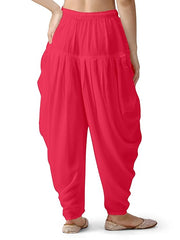 Stylesindia Women's Loose Fit Rayon Dhoti Pants | Free Size Patiala Salwar Bottom | Comfortable Harem Pants for Casual & Ethnic Wear (26-38 Inch Waist)