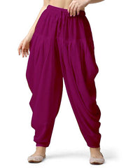 Stylesindia Women's Loose Fit Rayon Dhoti Pants | Free Size Patiala Salwar Bottom | Comfortable Harem Pants for Casual & Ethnic Wear (26-38 Inch Waist)