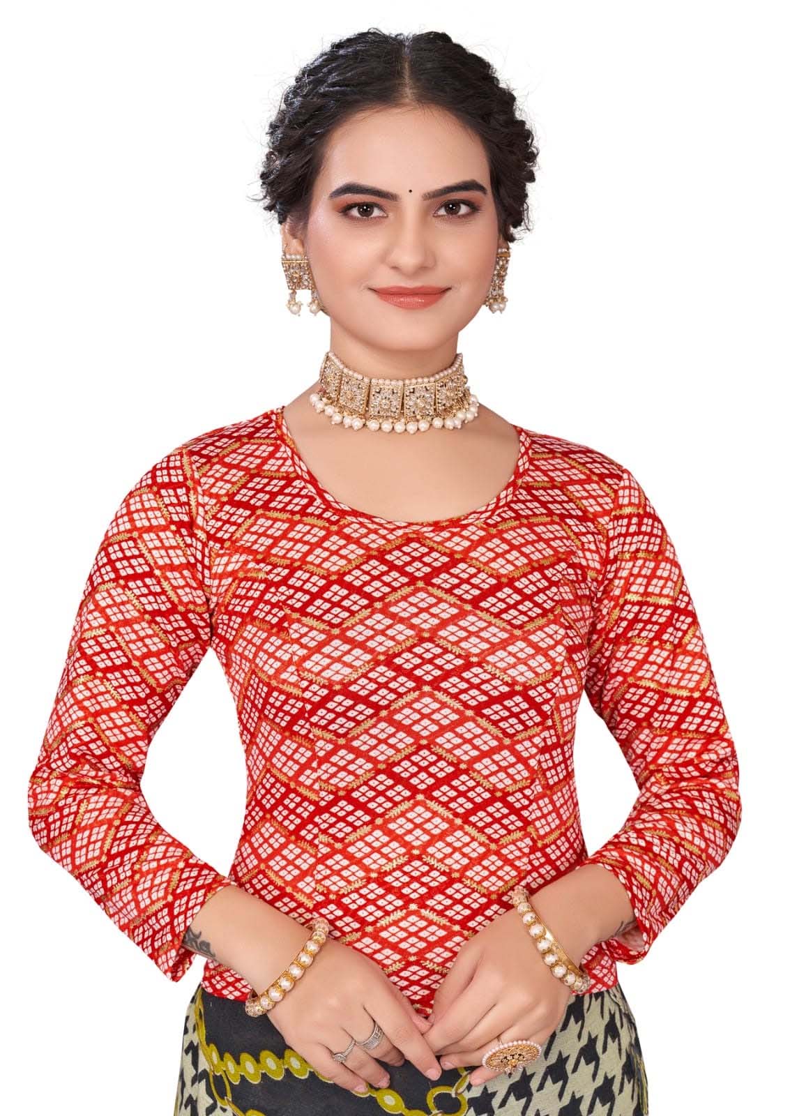 StylesIndia Women's Cotton Lycra Stretchable Printed Full Sleeve Crew Neck Basic Tee – Trendy & Comfortable DN-Arya