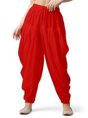 Stylesindia Women's Loose Fit Rayon Dhoti Pants | Free Size Patiala Salwar Bottom | Comfortable Harem Pants for Casual & Ethnic Wear (26-38 Inch Waist)