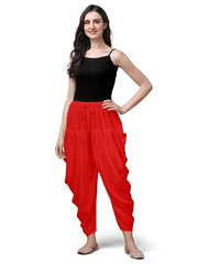 Stylesindia Women's Loose Fit Rayon Dhoti Pants | Free Size Patiala Salwar Bottom | Comfortable Harem Pants for Casual & Ethnic Wear (26-38 Inch Waist)