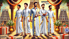 Cotton Single Layer Colored Dhoti 1.8 Meters Length Lungi Sarong With Resham Designer Border Dhoti for Men