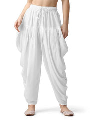 Stylesindia Women's Loose Fit Rayon Dhoti Pants | Free Size Patiala Salwar Bottom | Comfortable Harem Pants for Casual & Ethnic Wear (26-38 Inch Waist)