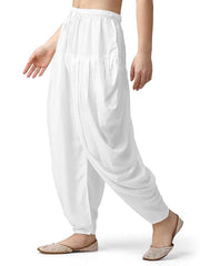 Stylesindia Women's Loose Fit Rayon Dhoti Pants | Free Size Patiala Salwar Bottom | Comfortable Harem Pants for Casual & Ethnic Wear (26-38 Inch Waist)