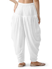 Stylesindia Women's Loose Fit Rayon Dhoti Pants | Free Size Patiala Salwar Bottom | Comfortable Harem Pants for Casual & Ethnic Wear (26-38 Inch Waist)