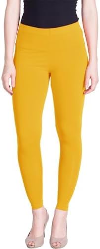 Stylesindia Women Leggings Breathable Women Wear Versatile Tights for Women Elastic Waistband Comfort Lady Leggings (Cotton, Golden Yellow)