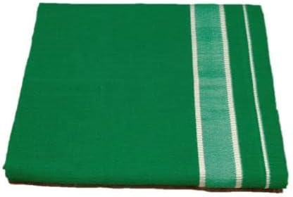 Stylesindia Men's Cotton Colored Dhoti with Fancy Border Kerala-style Veshti Mundu Kaili Lungi 2.0 Mtrs (Green)