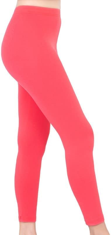 Stylesindia Women Leggings Breathable Women Wear Versatile Tights for Women Elastic Waistband Comfort Lady Leggings (Cotton, Salmon)